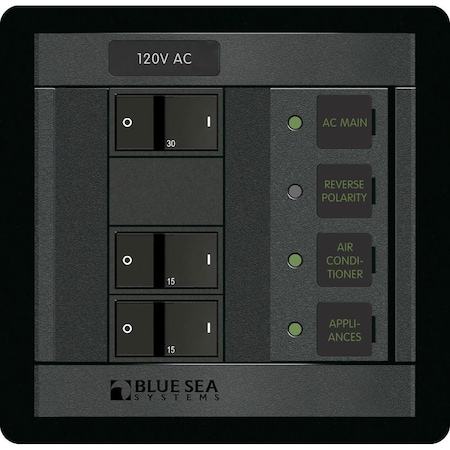 Blue Sea Systems 1214 120V AC Main + 2 Positions 1214